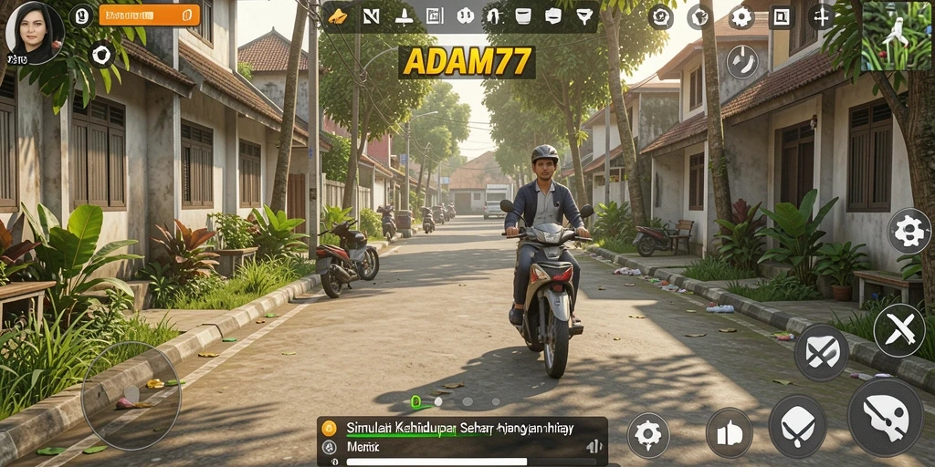 Tampilan gameplay menarik dari <strong>ADAM77</strong> menunjukkan interaksi karakter dan lingkungan.
