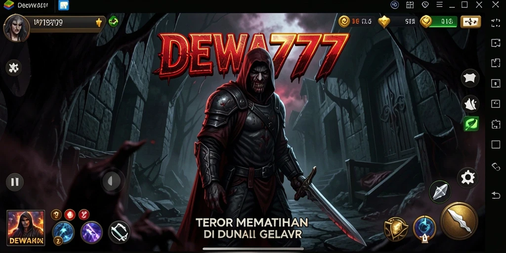 Tampilan gameplay menegangkan di DEWA777 dengan suasana mencekam.
