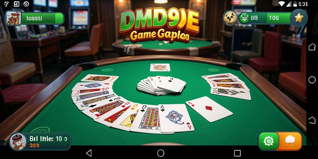 Tangkap layar DMD999 menampilkan gameplay seru Gaple dengan antarmuka menarik.