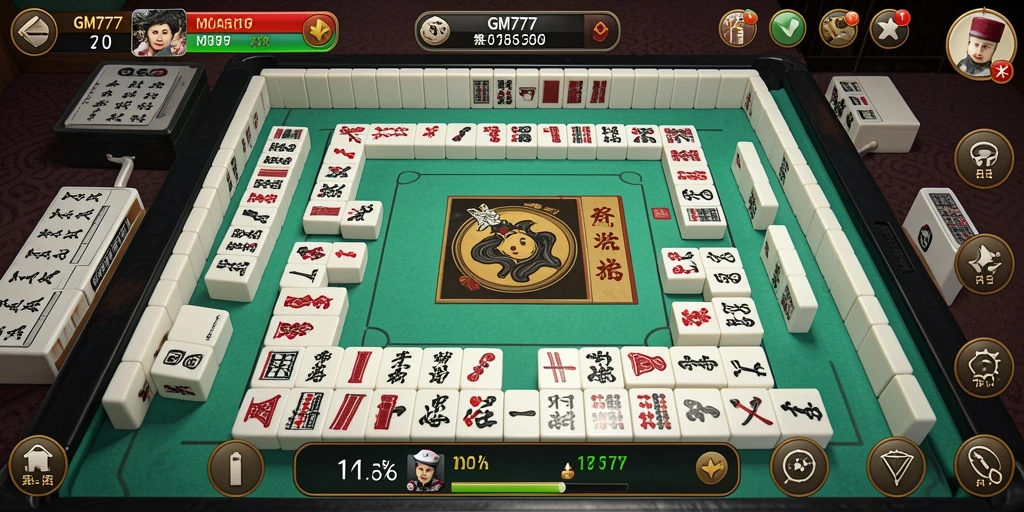Screenshot GM777 menampilkan gameplay Mahjong yang menarik dan interaktif.