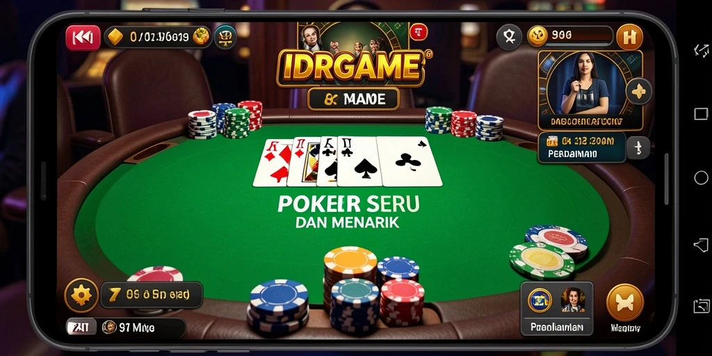 Tampilan gameplay IDRGAME menampilkan keseruan permainan Poker yang mendebarkan.