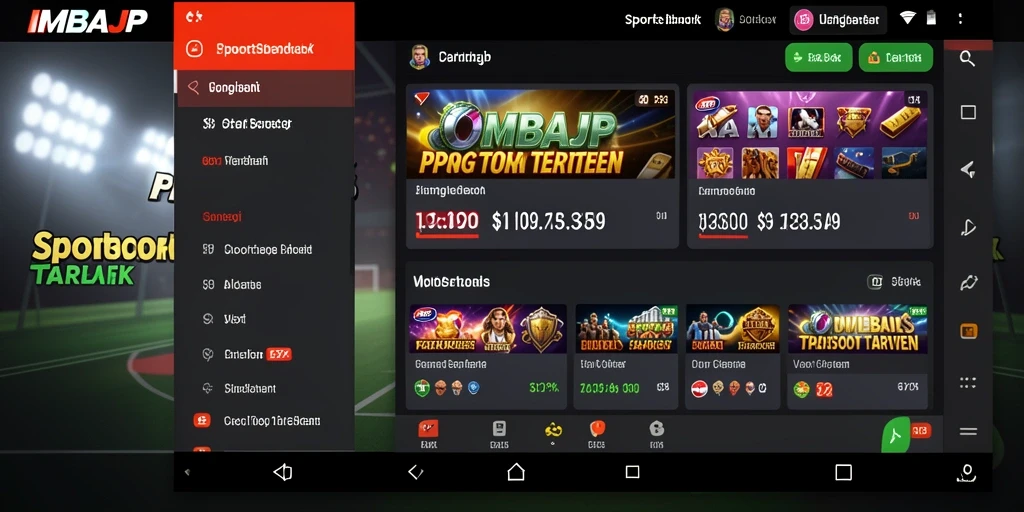 Tampilan gameplay IMBAJP dengan interface modern dan fitur taruhan interaktif.
