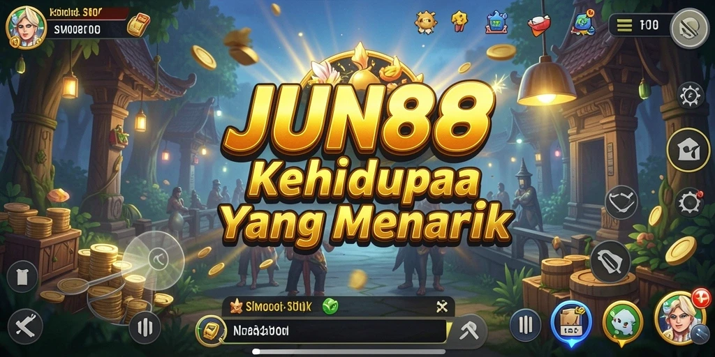 Screenshot gameplay JUN88 yang menampilkan interaksi karakter.