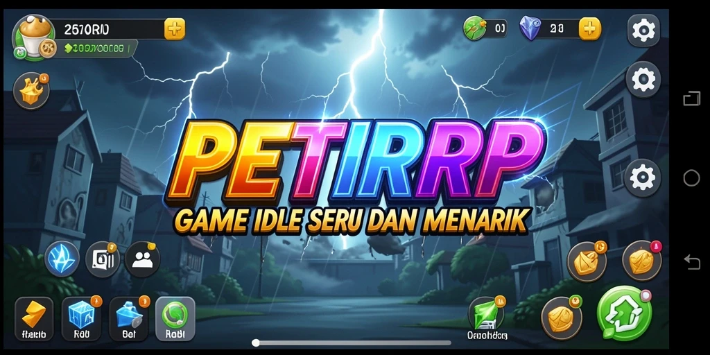 Screenshot utama PETIRRP menampilkan gameplay Idle yang menarik.