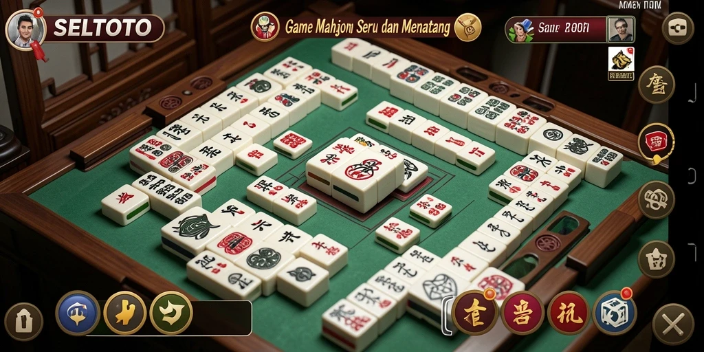 Gambar tampilan gameplay menantang di SELTOTO dengan desain ubin Mahjong.