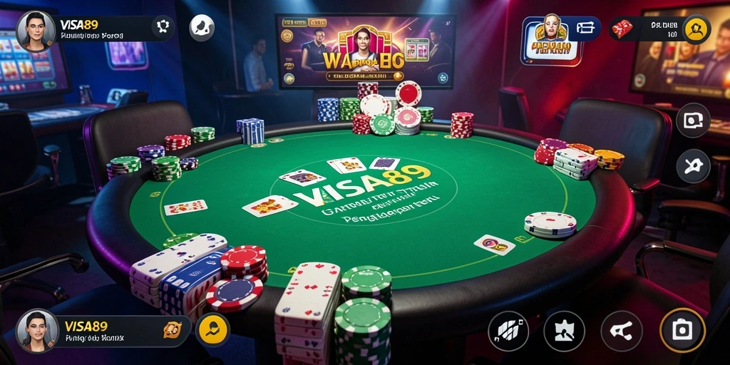 Screenshot utama VISA89 menampilkan gameplay poker yang seru dan kompetitif.
