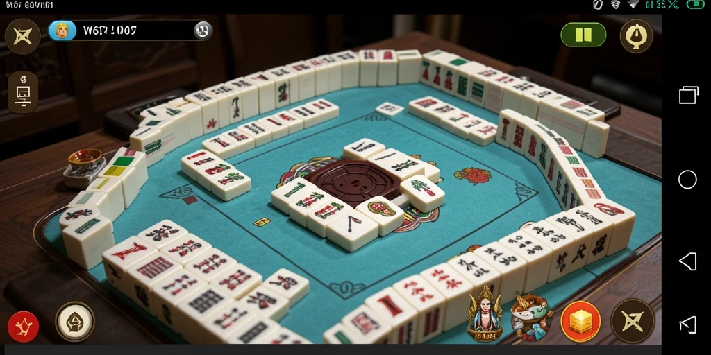 Screenshot W67 menunjukkan gameplay Mahjong yang menantang dan menarik.