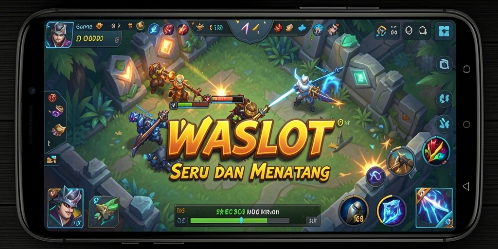 Screenshot menunjukkan aksi seru dalam gameplay MOBA WASLOT.