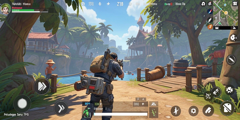 Screenshot gameplay Z18 dengan aksi seru di medan tempur.